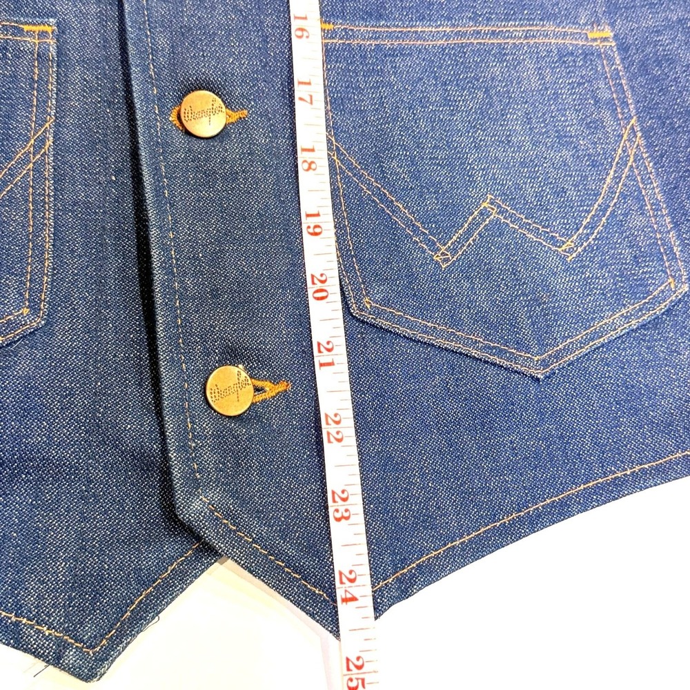 Vintage 70s Wrangler No Fault Denim Vest Womens L Western Cowboy Handmade USA - Picture 8 of 11